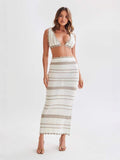 Two Sets Of Women's Knitted Slings Wrapped Breasts Skirt Dress Fashion