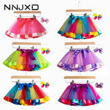 New Tutu Skirt Baby Girl Clothes 12M-8Yrs Colorful Mini Pettiskirt Girls Party Dance Rainbow Tulle Skirts Children