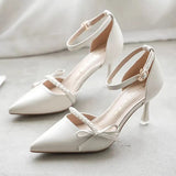 Pure Desire High-Heeled Women 2025 Summer Fragrant Style With Skirt Single Shoes One-Word Fashion