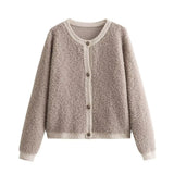 Women's New 3 Color Button Wool Yarn Knitted Cardigan
