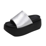 Summer New Small Platform Slippers Women Wear Holiday Cool Drag Open-Toe Beach Shoes Platform Shoes