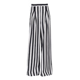 Zingj Women's Black And White Striped Wide Leg Pants 2023 New Casual Show Thin High Waist Loose Hanging Floor Pants Women-Outfit