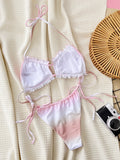 Zingj Color Low Waist Gradient Print Bikini