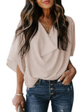 Summer V-neck Loose Half Sleeve