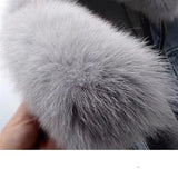 Faux Fur Collar Lining Denim Jacket- Outfit