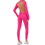 Zingj Sexy Bare Back Naked Long Sleeve Yoga Jumpsuit High Intensity Fitness Sports Tights-Outfit