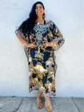 Kaftan Boho Print Dress Sexy Batwing Sleeve Maxi Dress 2022 Summer Women Clothing Beach Wear Casual Maxi Dress