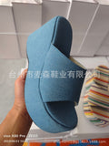 Bottom Slope With One-Word Slippers Female High And Solid Cloth Beach Cool
