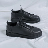 Zingj Men's Shoes Spring Tide Shoes 2023 New British Ins Small Leather Shoes Increased Work-Wear Board Shoes