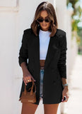 Zingj Wise Popular Autumn And Winter Long Sleeve Double Breasted Suit Collar Coat Women's