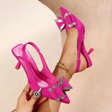 New Diamond Bow Women's Slippers Tip Finger And High Fashion Wearing Comfortable