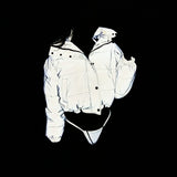 Autumn And Winter Short Sexy Reflective Female Cotton Clothes In High Collar Thick Down Cotton Coat Night Light Bread Clothes-Outfit