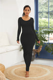 Sexy Long Polyester Spandex Dress Fashion Sleeve