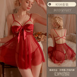 Zingj Sex Underwear Large Size Sling Lace Temptation Pajamas Hollow Out Tie Sexy Hot Uniform Suit