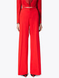 Zingj Spring New Fashion Temperament Pure Color High Waist Straight Tube Side Diamond Decoration Splicing Advanced Sense Long Suit