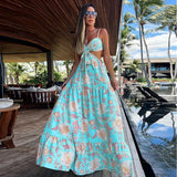 New Bohemia Style Printed Swimwear Cover-ups Boho Loose Beach Dress Cover Up Swimsuit Women New Bikini Summer