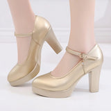 High-Heeled Shoes, Wedding Shoes, Coarse Heels, Bridal Shoes, Waterproof Platform, Wedding Dress, Bridesmaid Shoes, Cheongsam, Model, Show, Single Shoe
