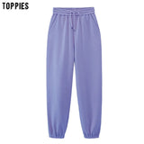 womens fleece pants high waist joggers pants leisure trousers korean style sweatpants causal