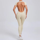 Zingj Fast Dry Yoga One Yoga Clothing Short Sleeves Back Hip Sports Fitness Clothing 89071-Outfit