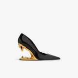 New Pointed Bag Head Pedal Metal Teeth High Heel Single Shoe Shaped Heel Large Women's