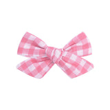 Flower Cotton Hair Bows With Clip For Baby Girls Plaid Boutique Hair Clips Hairgrip Barrettes Headwear Hair