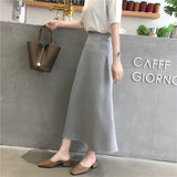 Women Elegant Office Lady Quality Glossy Satin Skirt Plain Shiny Fashion Solid High Waist Female