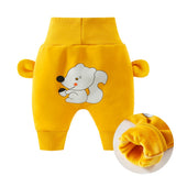 Cute Pants Boys Girl Cartoon High Waist Protection Belly Children Toddler Spring Autumn Winter Newborn Warm Velvet