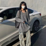 Vintage Full Sleeve Sweater Oversize Streetwear Jumpers Hollow Out Tops Crochet Sexy Women Autumn Fashion 2022