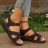 Zingj Round Head Pop Slope Heel Height Muller Velcro Adjustable Slipper Sandals