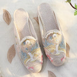 Zingj Embroidery Net Red Envelope Head Embroidered Leisure Travel Slippers Retro Embroidered National Wind Cloth