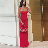 Strappy Backless Bodycon Maxi Dress-Outfit