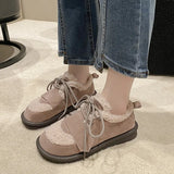 Zingj Size Thick Cotton Shoes Women 2023 Winter New Flat Women's Shoes Plus Velvet Warm Snow Cotton Brown Wool Shoes Women-Outfit
