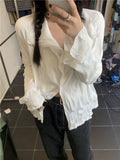Harajuku White Blouse Women Elegant Shirt Female Grunge Aesthetic Y2k Retro Tshirt Long Sleeve Korean Style Tee