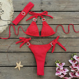 Three-Point Strap Bikini Split Swimsuit Woman 2025 New Multi-Color Bikini