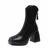 Version Of Martin Boots Spring And Autumn Winter Short Boots Women New 2025 After The Zipper High Side Thick And Thin
