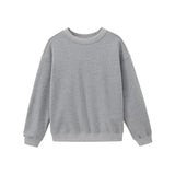 2021 White Sweatshirts Woman Solid Color Pullovers Female Jumpers Crew Neck Tops Loose