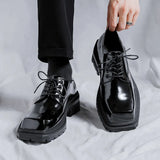 2025 New Youth Square Head British Wind Low Heel Tooling Fashion Casual Daily Leather Shoes