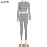 Solid Tracksuit Women Streetwear Fitness Sportswear T Shirt and Trouser Two Piece Set Women Stretch Skinny Female