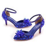 Cm Large-Size Sandals Fine Heel Head Crystal Glass High Heel Sandals Champagne Gold Banquet Dinner Women's