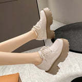 2025 New British Wind Academy Small Leather Shoes Women's Thick Sole Leather Belt Happy Shoes Retro Comfortable Women's