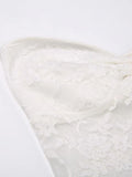 Lace See through Backless Tie Up Bandeau Top- Outfit