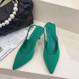 Zingj 2023 New Pointed Thin Heel Single Heel After Empty Head Sandal Muller Shoes-Outfit