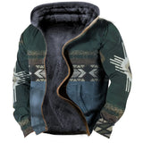 Zingj New Winter Men's Hoodie Print Die Is Versatile, Loose, Velvet And Thick Zipper Coat-Outfit