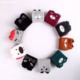 1 Pair 2018 Girls Knee High Socks Animal Cotton Knit Over Calf Socks for Kids Teens Cute Cartoon Children Socks