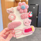 New Girls Cute Cartoon Plush Flower Hairpins Children Beautiful Hair Clips Barrettes Hairgrips Fashion Hair
