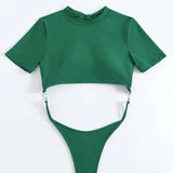 2024 New Solid Color Sexy Beauty Back-To-Back T-T-T-Swimsuit Bikini