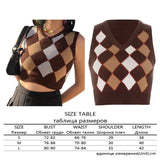 Sweater Vest Women Black Sleeveless Plaid Knitted Crop Sweaters Casual Autumn Preppy Style 2020 tops V Neck