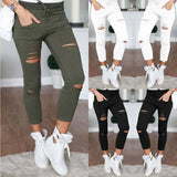 Slouchy Women's Casual Pencil Ripped