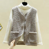 Fleece Vest Women Winter Waistcoat Women Thermal Vest Female Sleeveless Jacket Women Zipper Loose Waistcoat Ladies