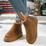 Velvet Round Head Jacket Cotton Boots 2025 Autumn And Winter New Large-Size Thick Snow Boots Women's
